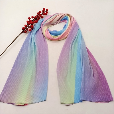 2022 Fashion rainbow Pattern Hijab Gradient Ramp Scarf Newest Design Women Shawl for Muslim Women