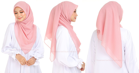 Customized Islamic Traditions Solid Women's Square Cotton Voile Sarima Shawl Floral Hijab Wrap Muslims Ethnic Scarves & Shawls