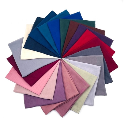 Wholesale Ethnic Muslim Women square Plain Shawl Excellent Feeling Breathable Cotton Voile Hijab Traditional Scarf & Shawl