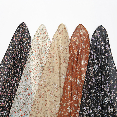 WEIWEI Custom Fashion Small Floral 115 Square Lightweight Muslim Turban Shawl Summer Pearl Chiffon Printed Scarf Hijab