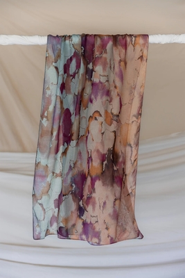 Supplier Elegant Fashion Accessory Muslim Women Hijab Shawl Digital Printing Marble Design Long Chiffon Scarf