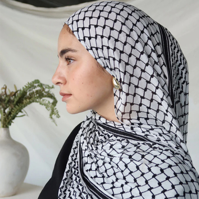 Wholesale New Middle East Muslim Women Keffiyeh Shemagh Palestine Printed Chiffon Hijab Scarf Shawls for Women