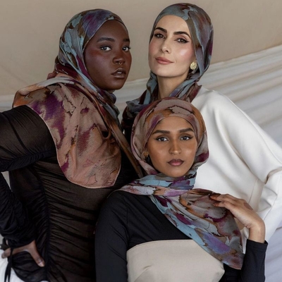 Wholesale Large Pearl Chiffon Long Women Abaya Printed Shawl Scarf Chiffon Hijab