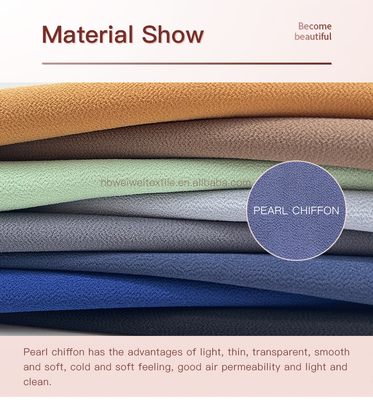Supplier Wholesale Polyester Luxury Chiffon Fabric Plain Headscarf Black Premium Malaysian Heavy Pearl Chiffon Hijabs