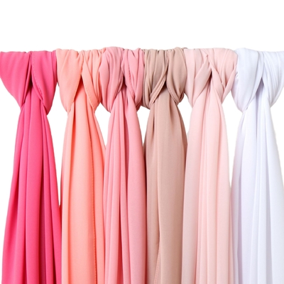 Wholesale Cheap Solid Plain Islamic Long Soft Headband Headscarf Summer Printed Muslim Diamond Chiffon Hijab Scarves
