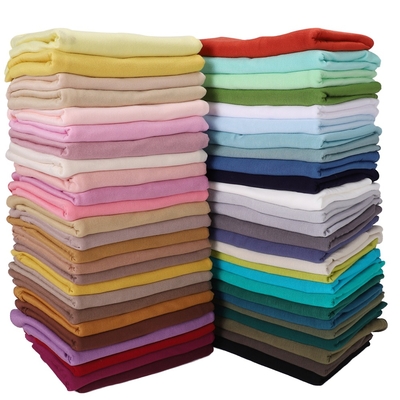 Customized Wholesale Solid Color Malaysian Headscarf Women Turban Scarf Pearl Chiffon Bubble Long Hijab