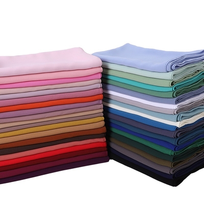 Customized Wholesale Solid Color Malaysian Headscarf Women Turban Scarf Pearl Chiffon Bubble Long Hijab