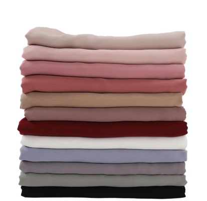 Malaysia Solid Pearl Chiffon Long Hijab Lightweight Single Color European American Summer Muslim Scarf Shawl Plain Headscarf