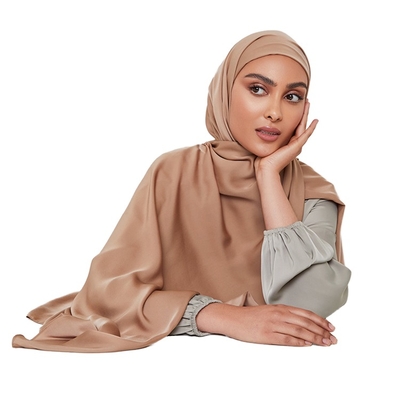 Wholesale High Quality Plain Soft Satin Silk Hijab Shawl Fashion Headscarf Solid Colors Scarf for Women