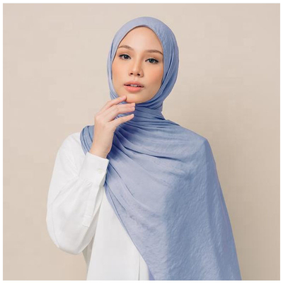 WEIWEI Hot Selling Luxury Solid Color Satin Silk Hijab Scarf 70*180CM Long Plain Shawl for Muslim Women