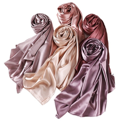 Custom Logo Wholesale Malaysia Muslim Women Lady Printed Hijabi Polyester Patterned Matte Satin Silk Fabric Shawl Hijab